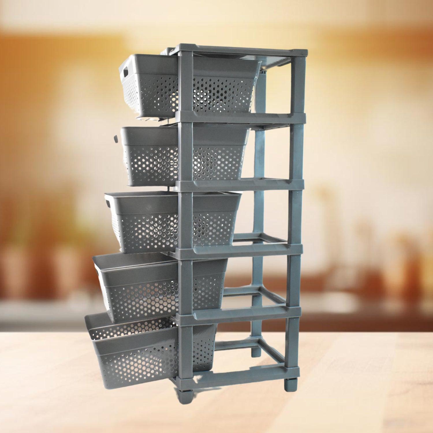 Multi-Purpose Anti-Slip 5 Layer Modular Drawer Storage System (68ÌÑ33 Cm)