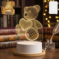 3D Teddy Bear LED Night Lamp ‰ÛÒ Soft LED Desk Light with Heart Design (1 Pc)