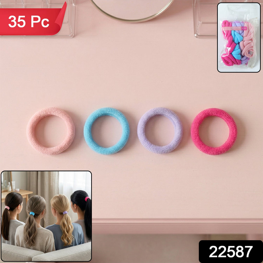 Soft Elastic Hair Bands 35 Pc Set ‰ÛÒ Stretchable No Damage Hair Ties
